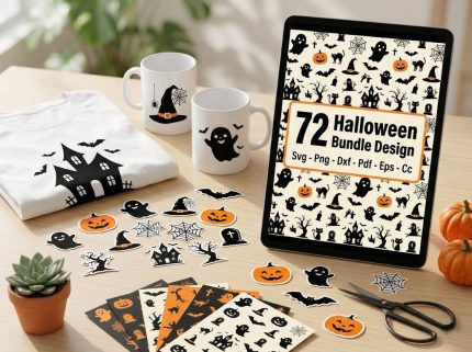 Spooky Halloween SVG Cut File Set for Cricut