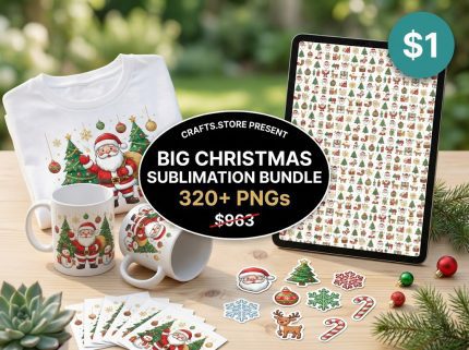 Big Christmas Sublimation Bundle for crafts.