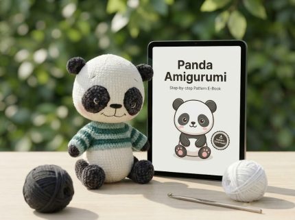 Panda Crochet Pattern amigurumi toy.