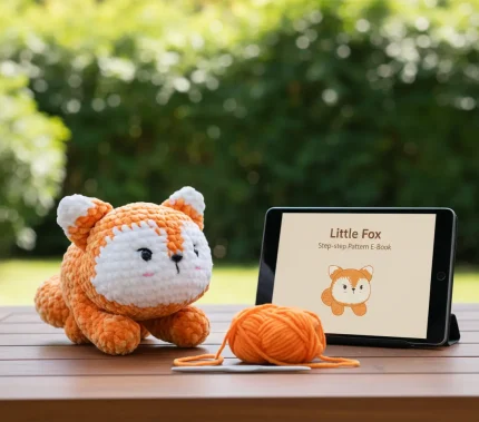 Little Fox Crochet Pattern amigurumi woodland toy.