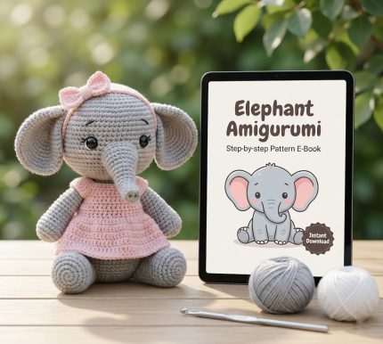 Little Elephant Crochet Pattern amigurumi nursery toy