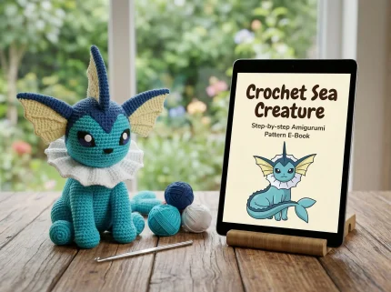 Water Fox Amigurumi Pattern finished plush
